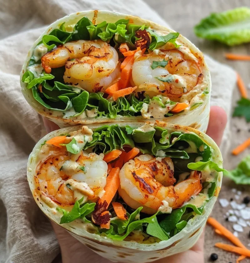 Easy Grilled Shrimp Caesar Wraps