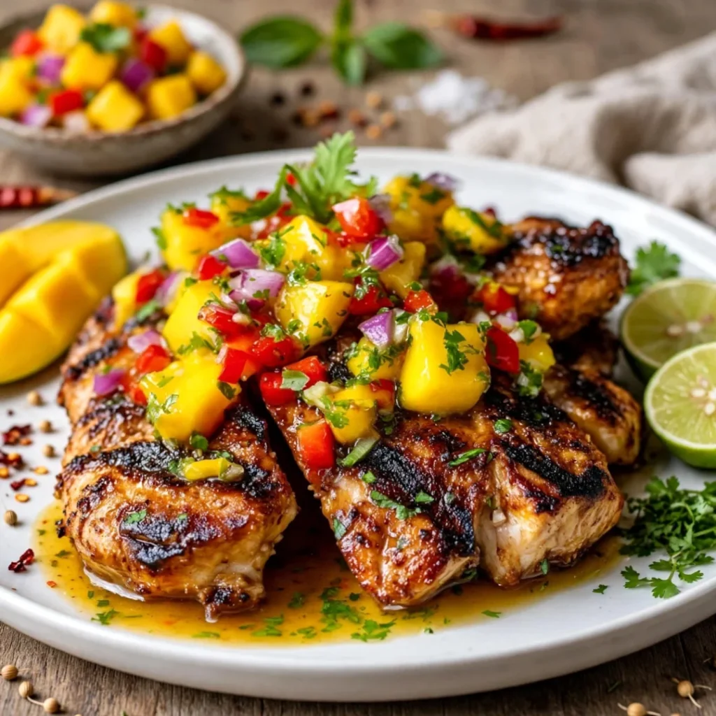 Grilled Thai Chicken with Mango Salsa & Easy To Make and Tasty - Grilled Thai Chicken with Mango Salsa & Easy To Make and Tasty