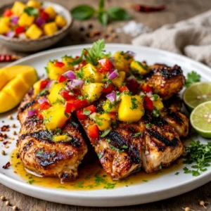 Grilled Thai Chicken with Mango Salsa & Easy To Make and Tasty