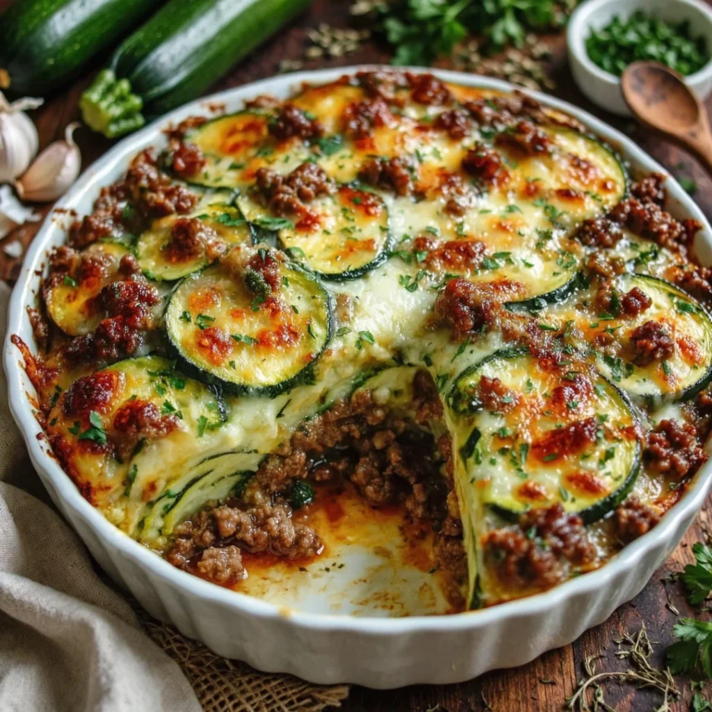 Ground Beef Zucchini Bake (Low Carb) & Easy and Tasty - Ground Beef Zucchini Bake (Low Carb) & Easy and Tasty