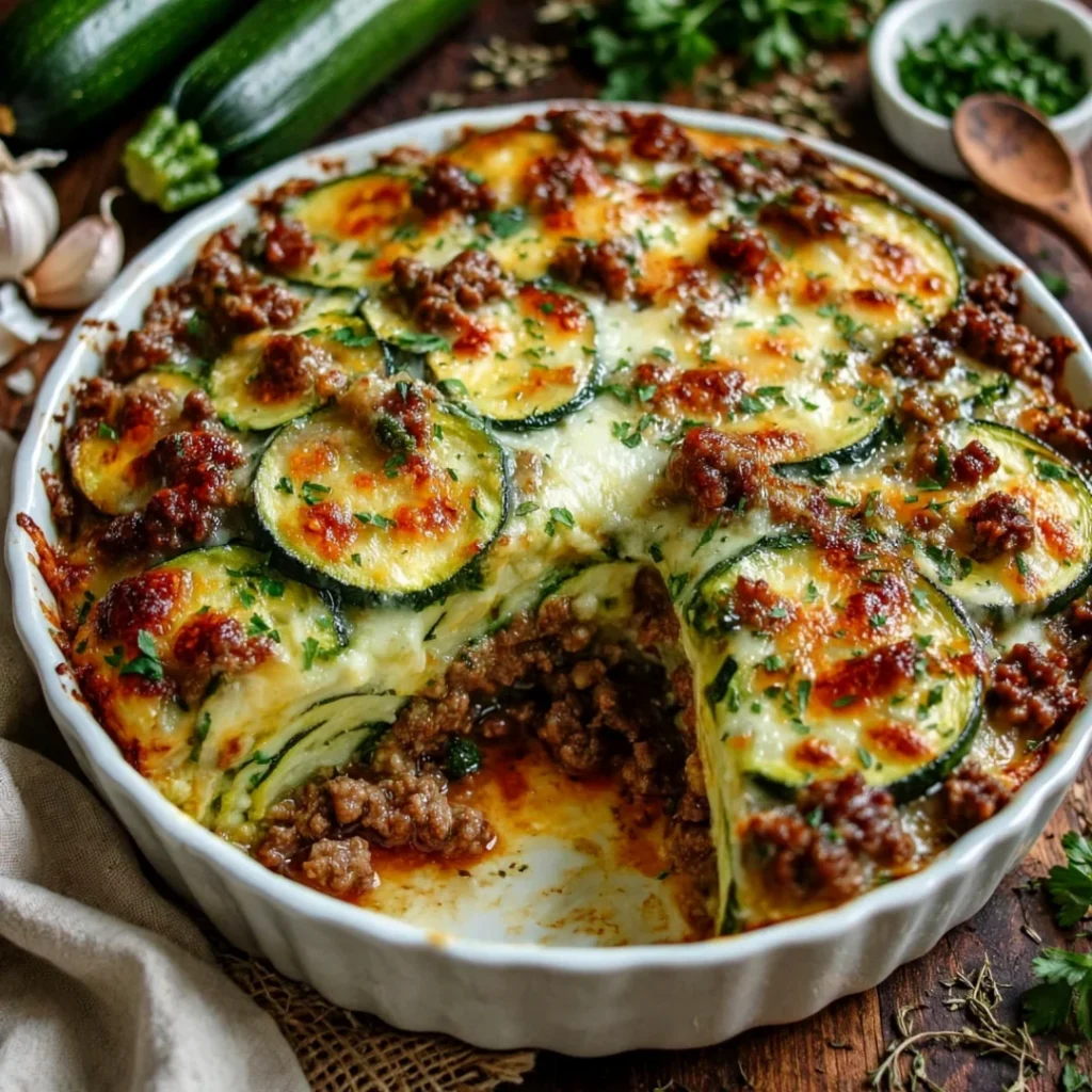 Ground Beef Zucchini Bake (Low Carb) & Easy and Tasty