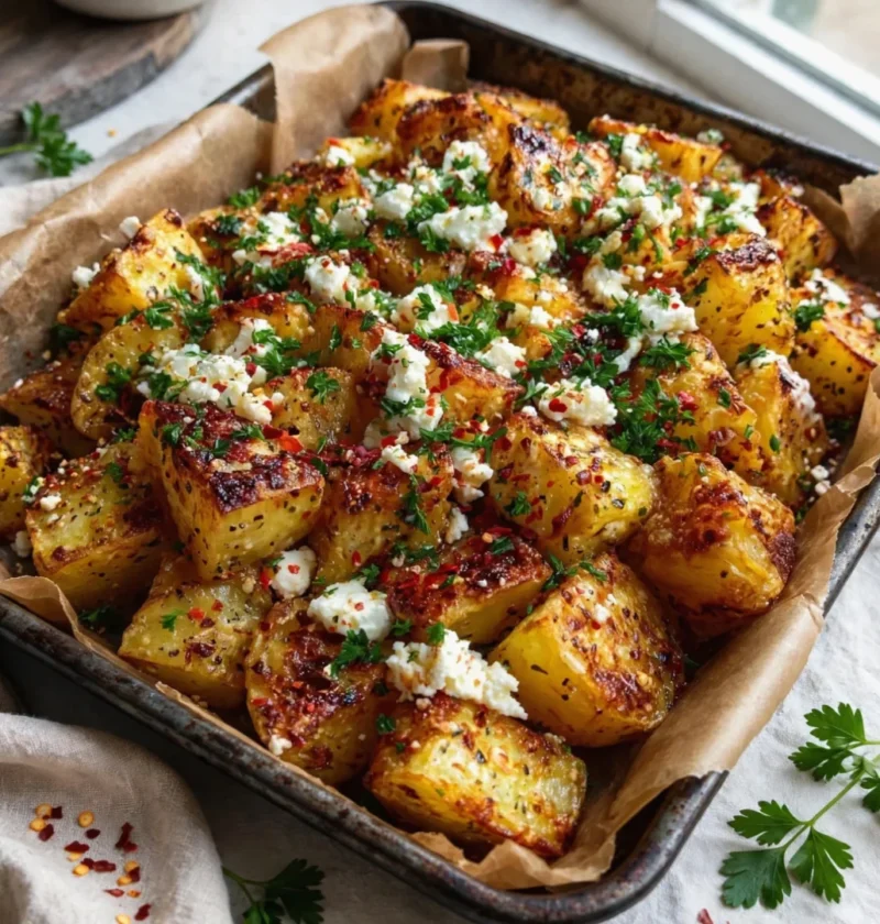 Healthy Baked Feta Potatoes