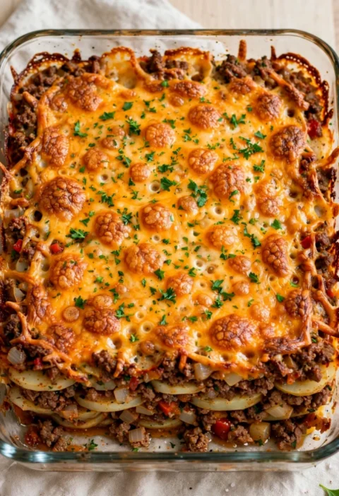 Layered Ground Beef Casserole