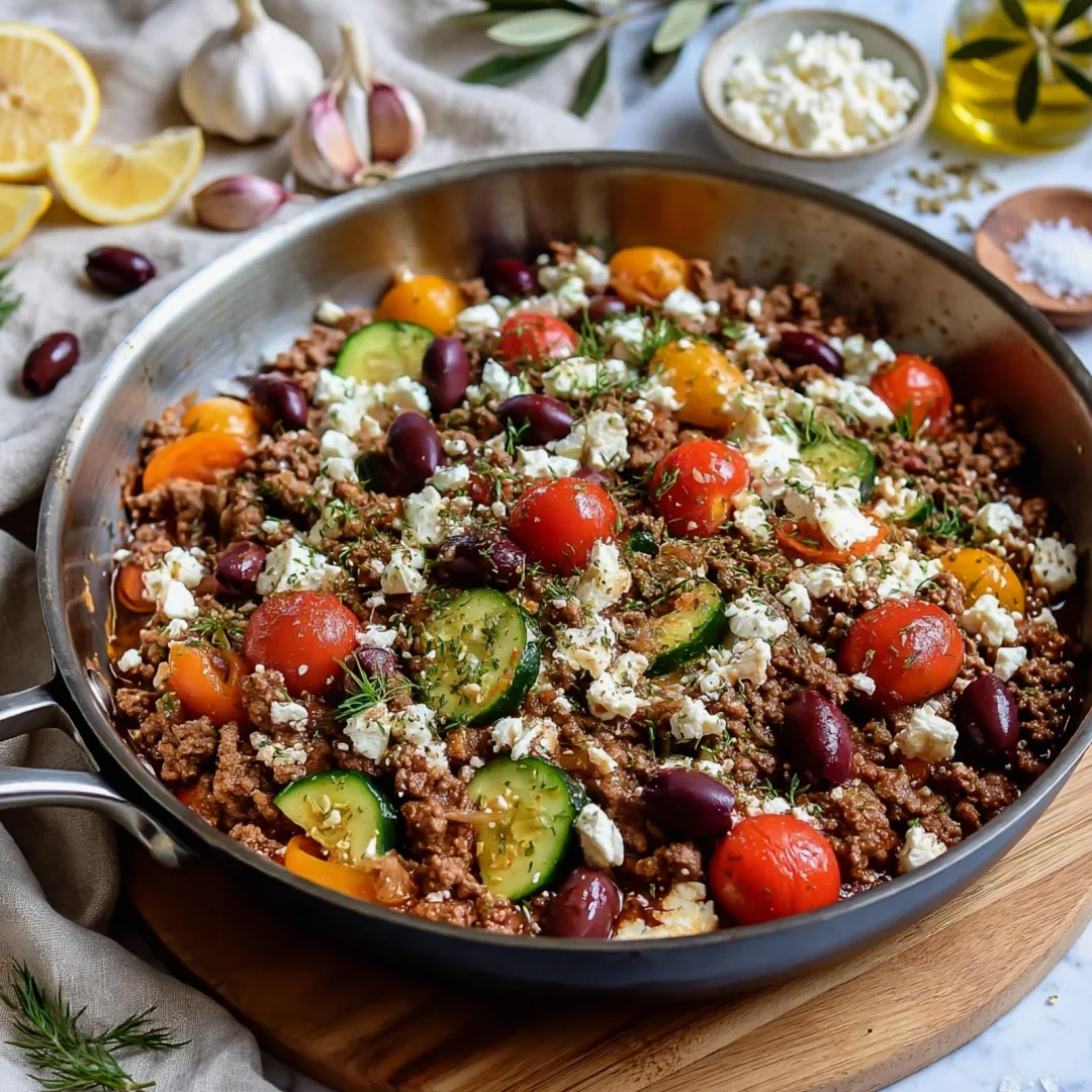 Mediterranean Ground Beef Skillet