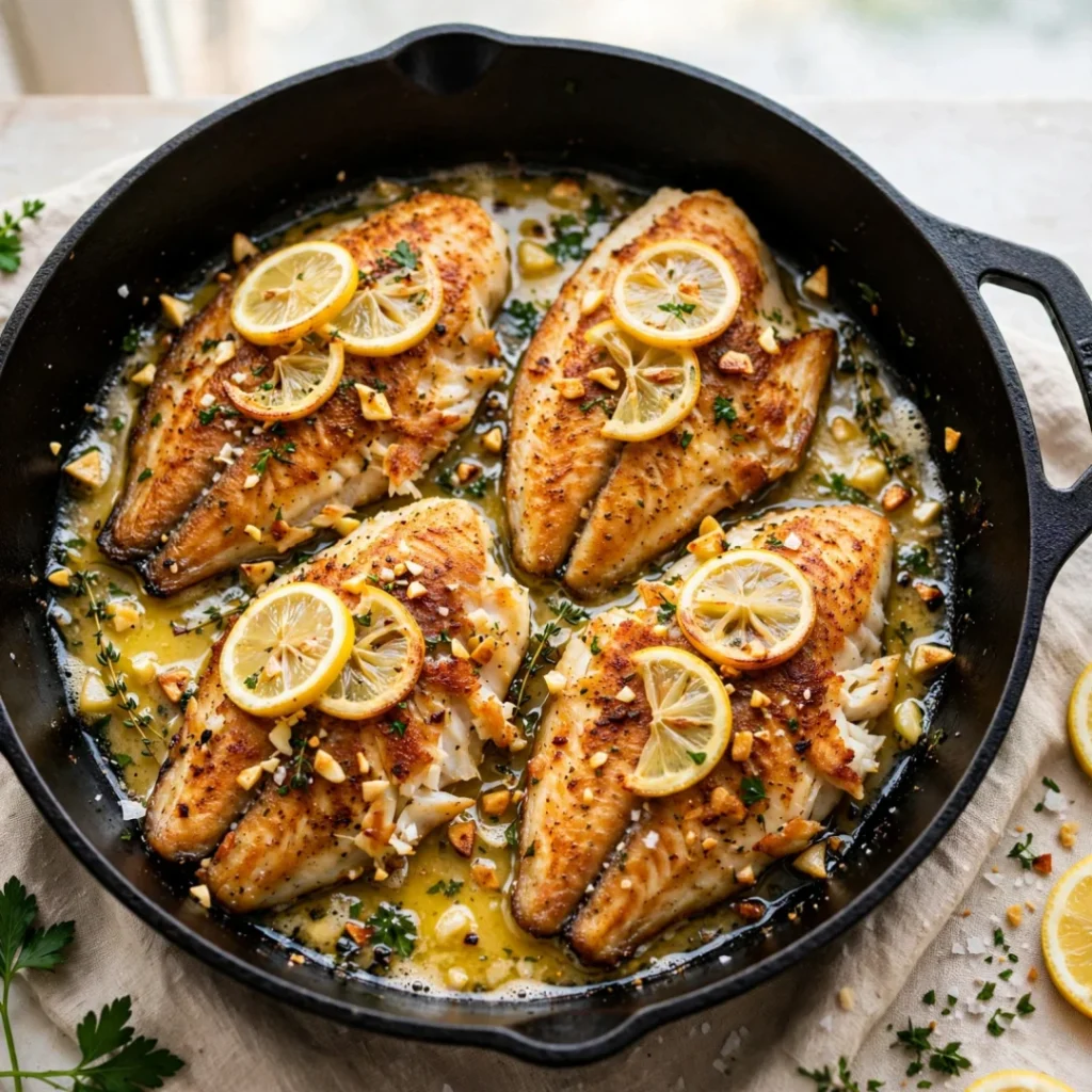 Skillet Seared Lemon Tilapia