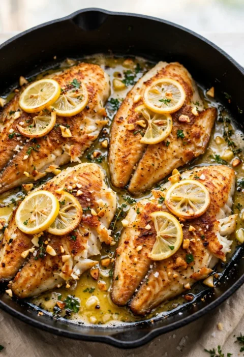 Skillet Seared Lemon Tilapia