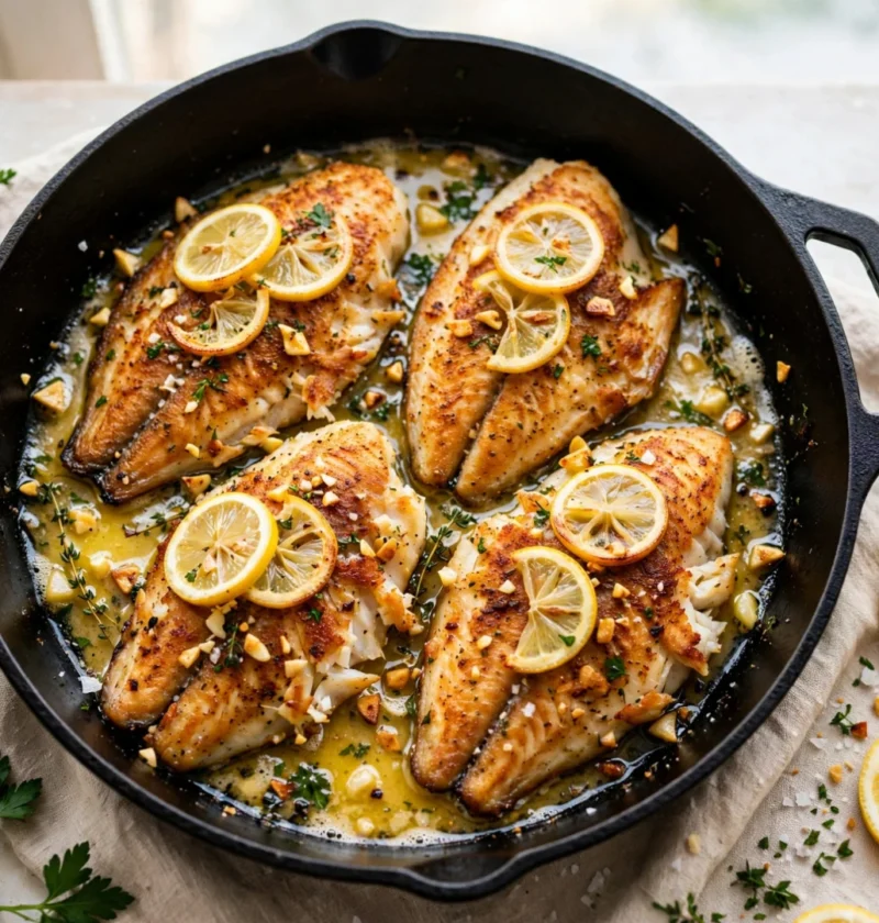 Skillet Seared Lemon Tilapia