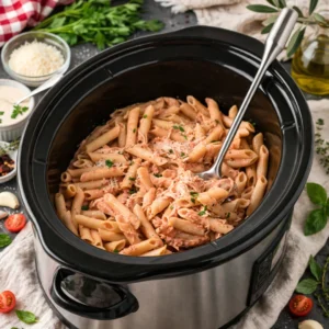 Slow Cooker Chicken Pasta Rosa