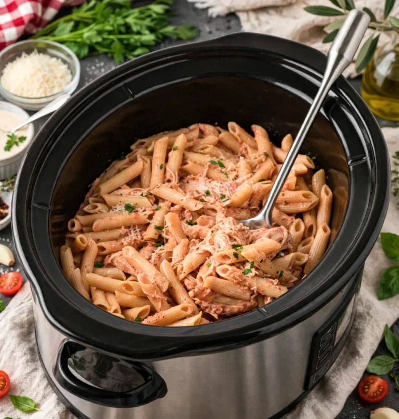Slow Cooker Chicken Pasta Rosa