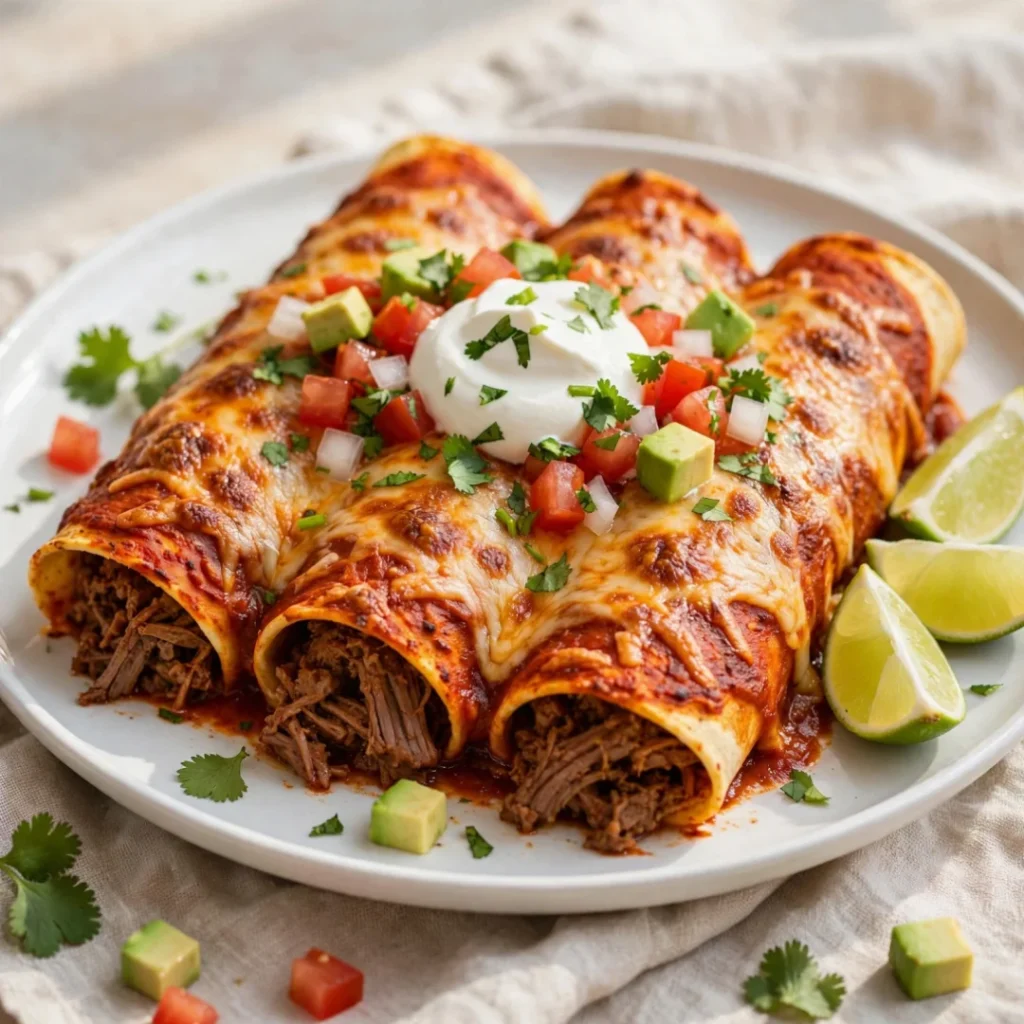 Spiced Beef and Cheese Enchiladas - Spiced Beef and Cheese Enchiladas