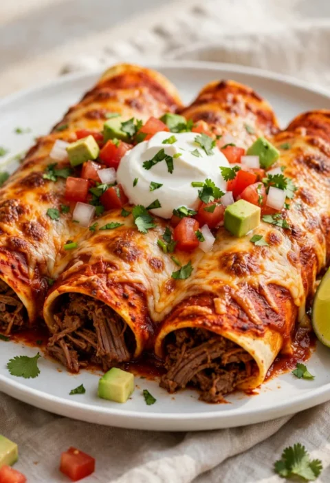 Spiced Beef and Cheese Enchiladas