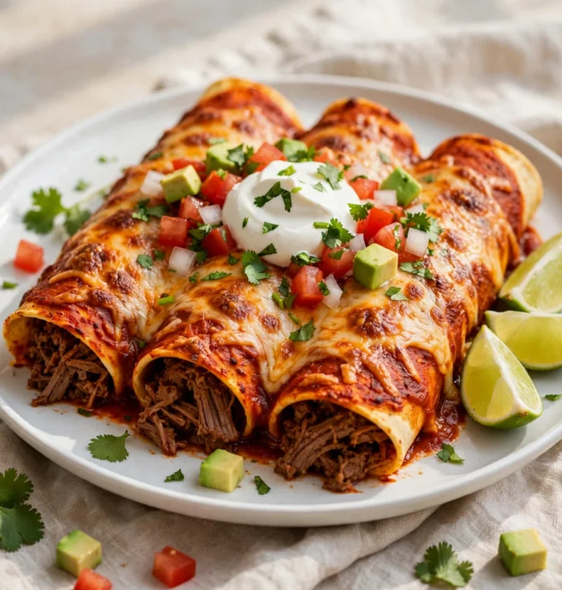 Spiced Beef and Cheese Enchiladas