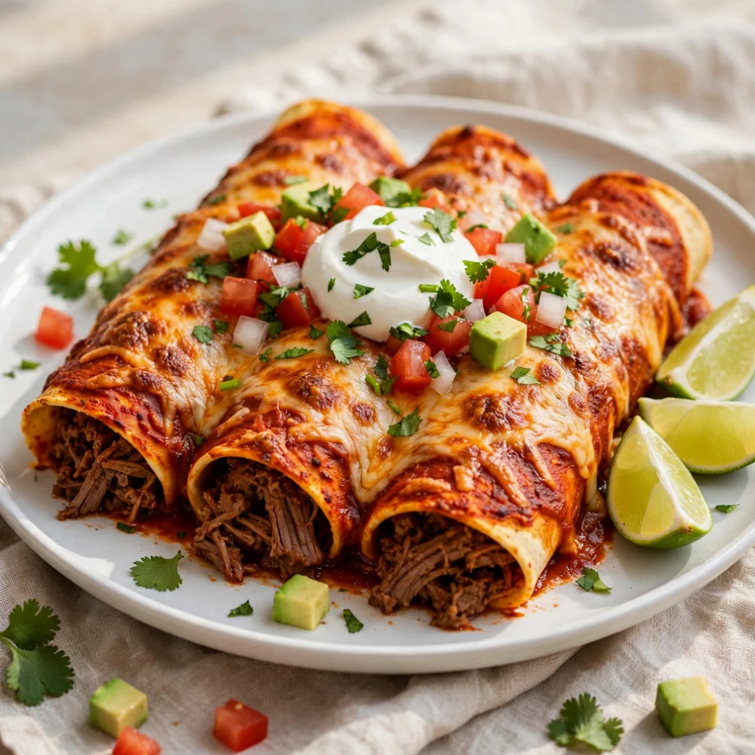 Spiced Beef and Cheese Enchiladas