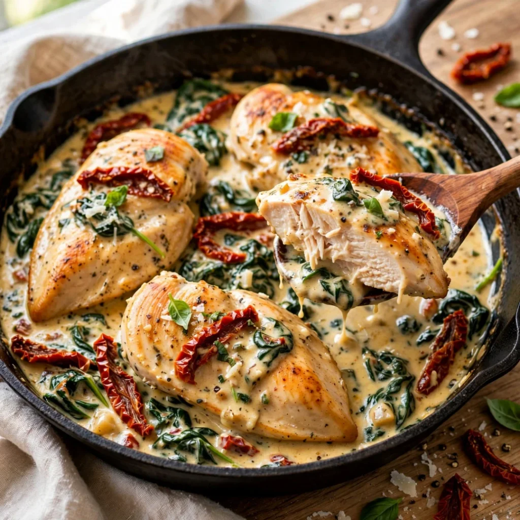 Sun Dried Tomato Chicken Skillet - Sun Dried Tomato Chicken Skillet