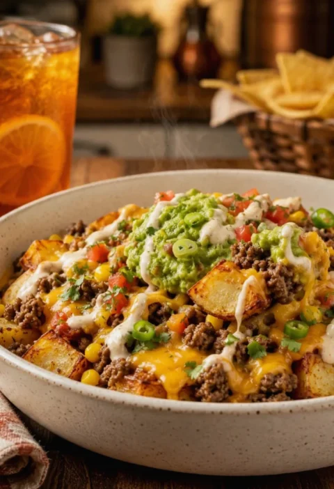 Cheesy Loaded Potato Taco Bowl