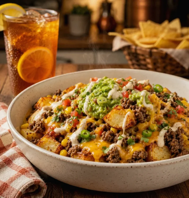 Cheesy Loaded Potato Taco Bowl