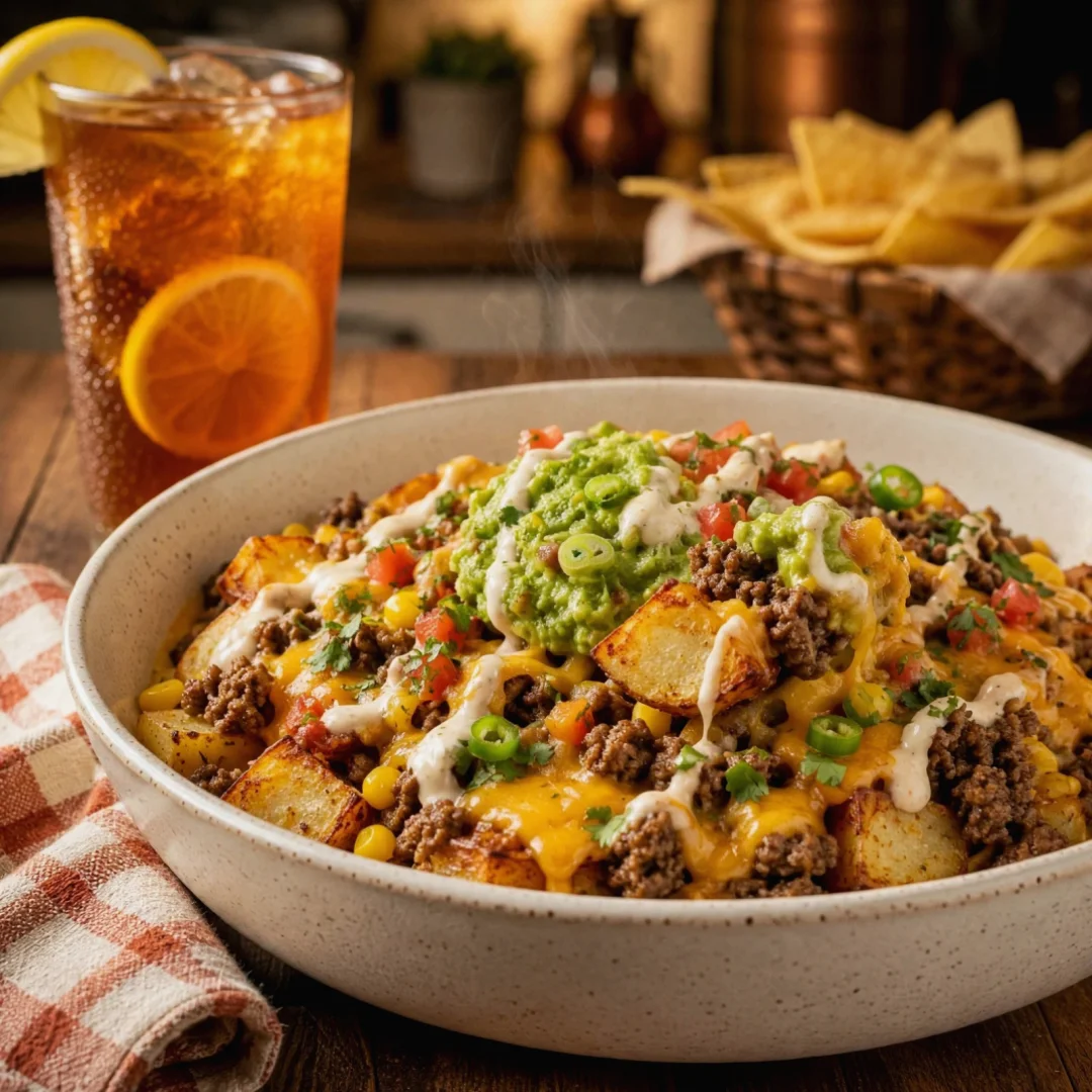 Cheesy Loaded Potato Taco Bowl