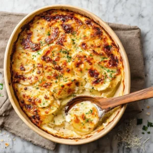 Three Cheese Scalloped Potatoes