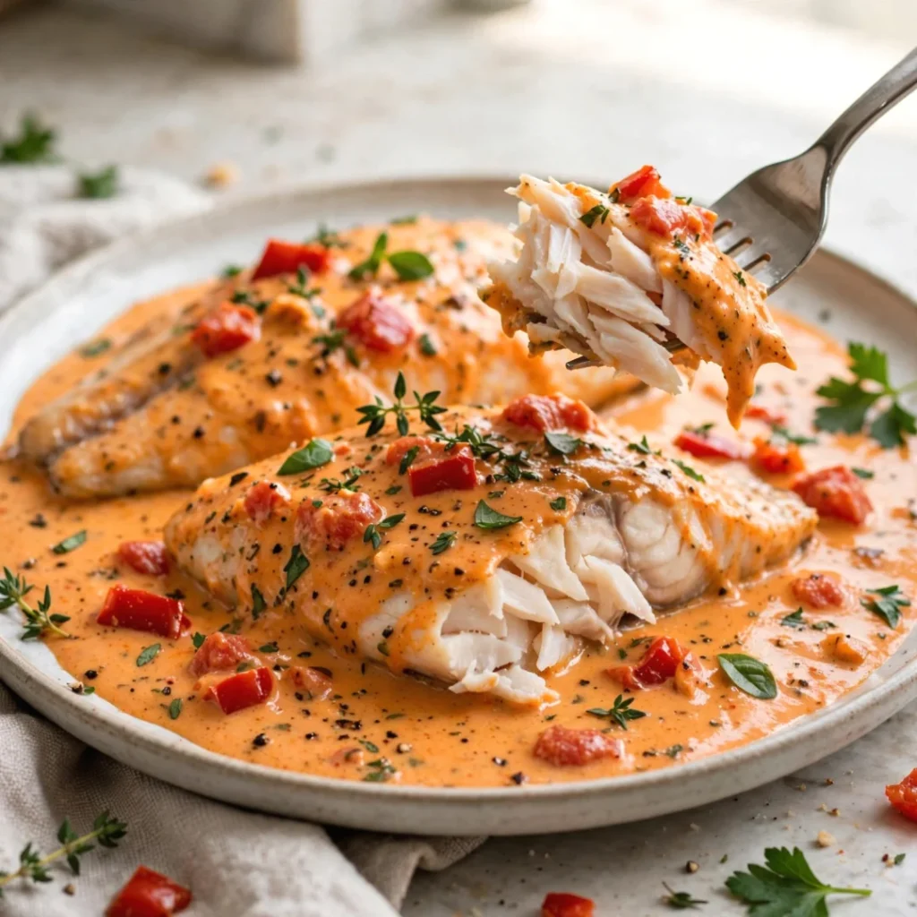 Tilapia with Creamy Pepper Sauce