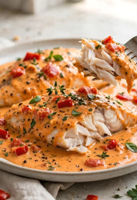 Tilapia with Creamy Pepper Sauce