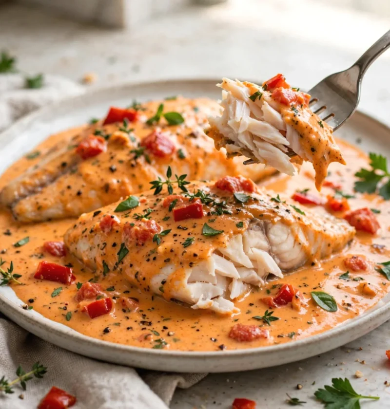 Tilapia with Creamy Pepper Sauce