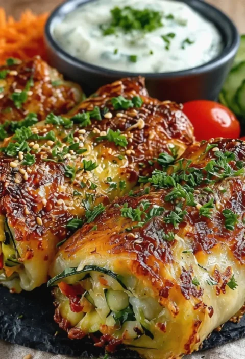Cheesy Baked Vegetable Rolls