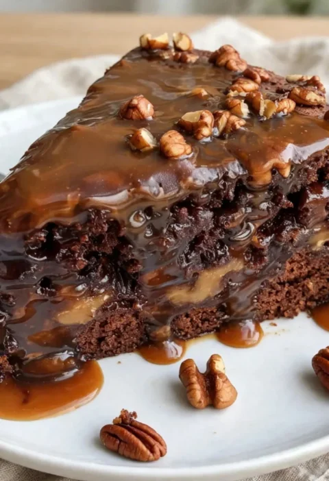 Chocolate Caramel Pecan Cake