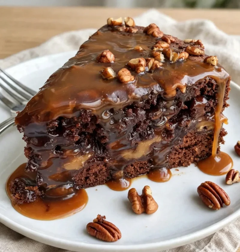 Chocolate Caramel Pecan Cake