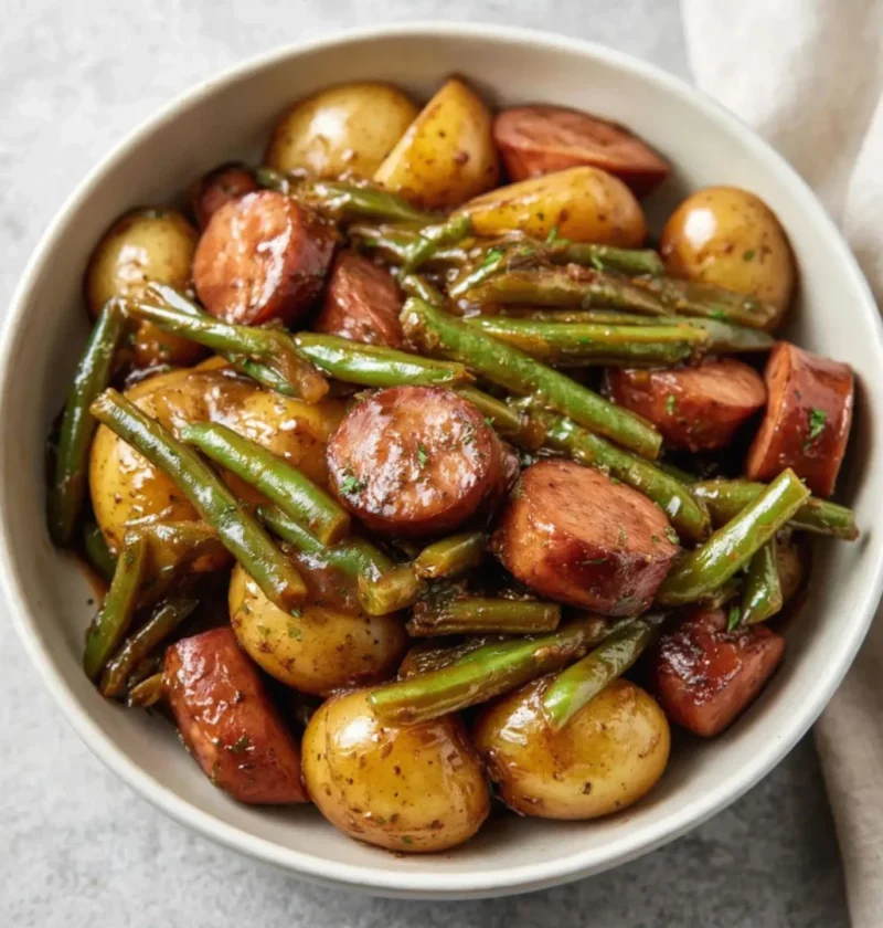 Crockpot Smokies with Beans and Potatoes