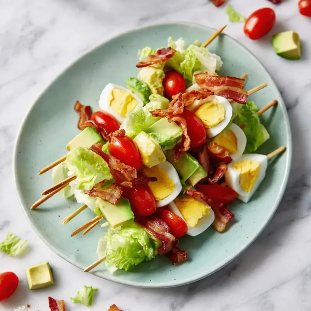 Delicious Cobb Salad Kabobs - Delicious Cobb Salad Kabobs
