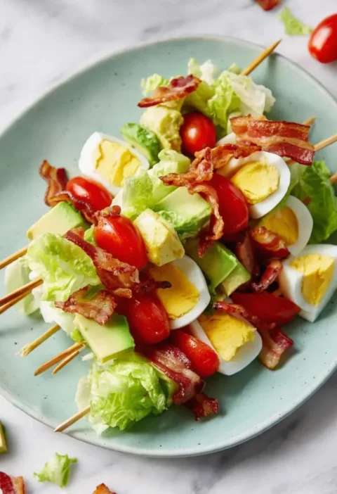 Cobb salad kabobs