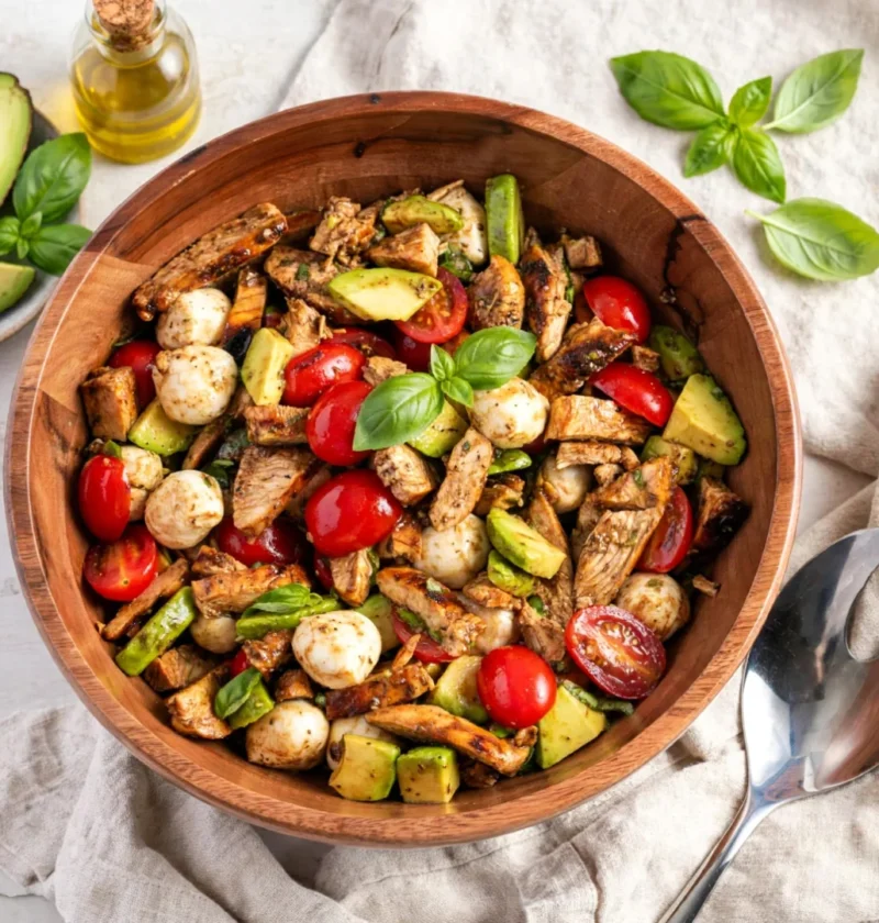 Easy Chicken Caprese Salad With Avocado