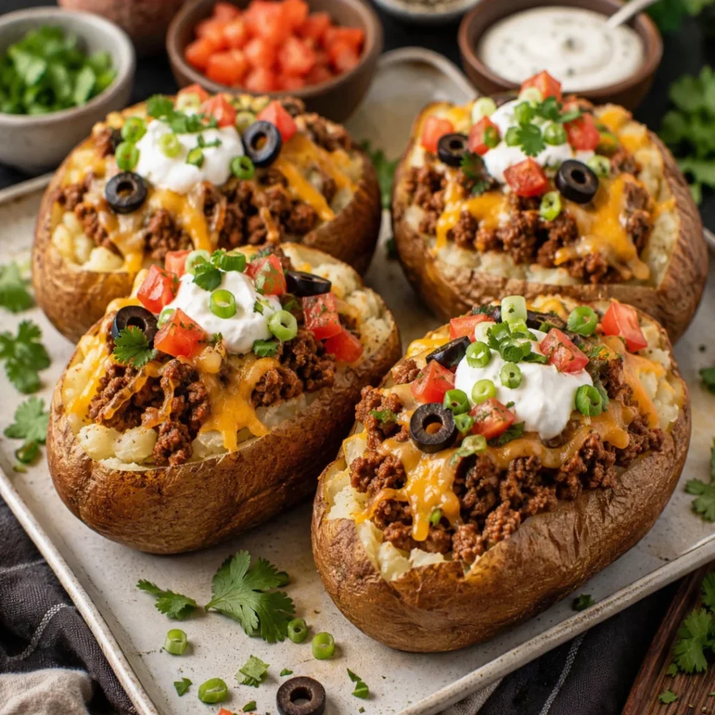 Easy Taco Beef Loaded Potatoes – Crispy and Delicious