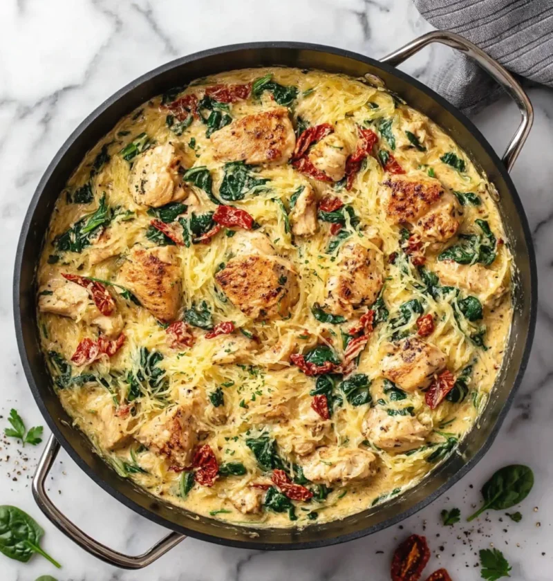 Homemade Tuscan Chicken and Spaghetti Squash Recipe