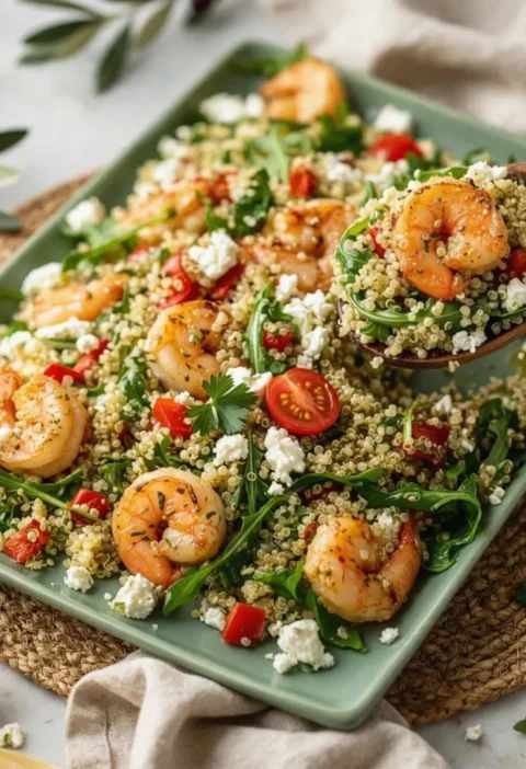 Mediterranean Shrimp Quinoa Salad