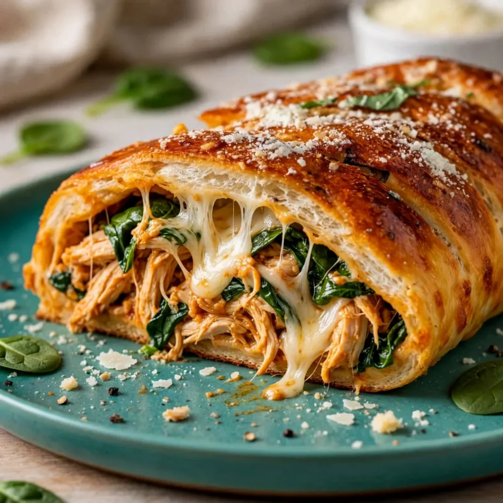 Mouthwatering Chicken and Spinach Stromboli - Mouthwatering Chicken and Spinach Stromboli