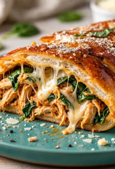 Mouthwatering Chicken and Spinach Stromboli