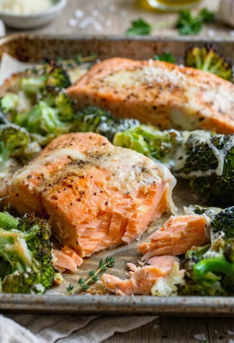 One Pan Baked Caesar Salmon