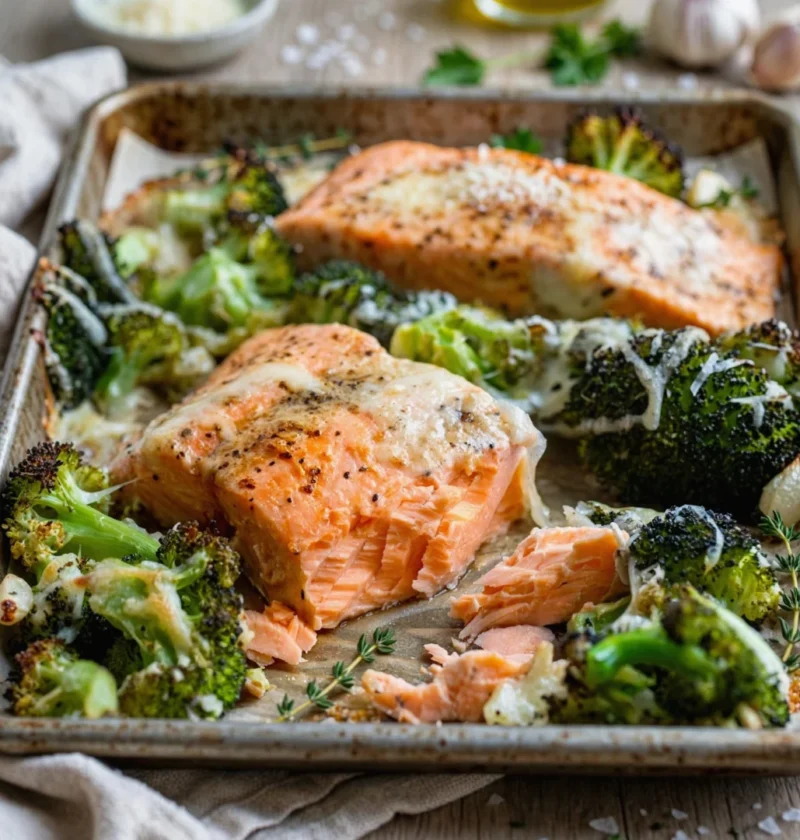 One Pan Baked Caesar Salmon