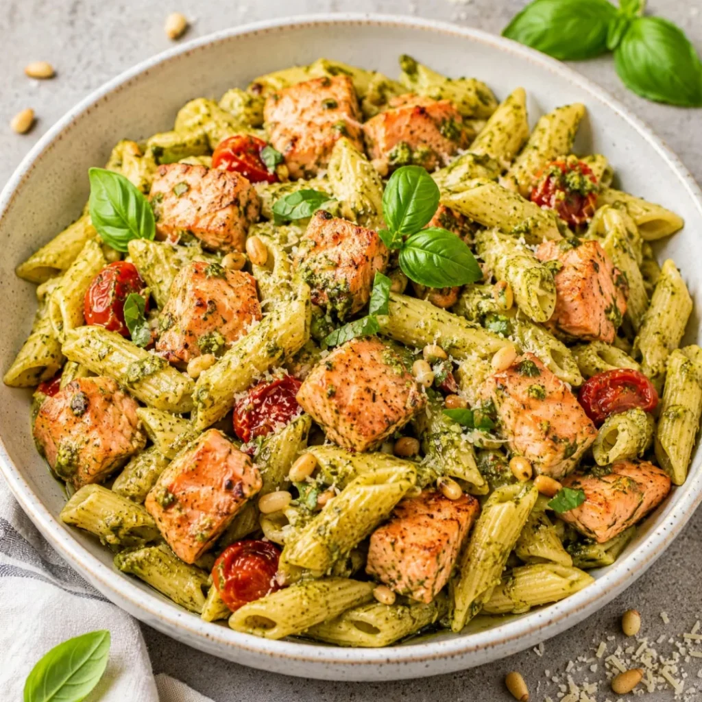Pesto Salmon Pasta – Easy and Delicious - Pesto Salmon Pasta – Easy and Delicious