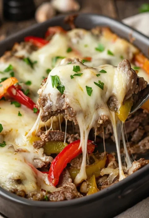 Philly cheesesteak casserole
