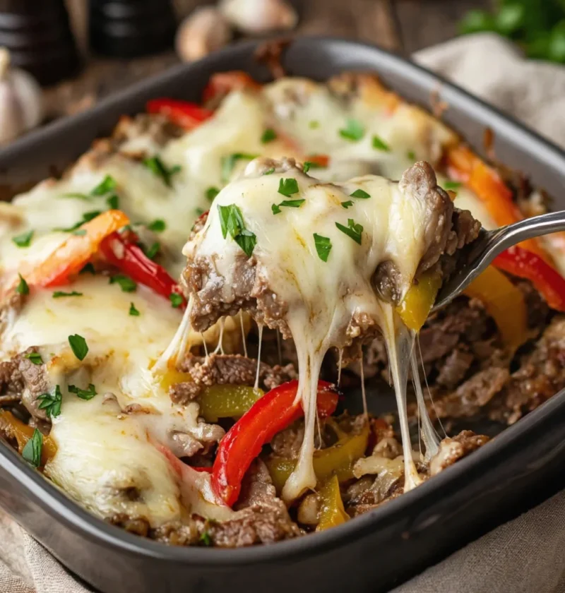 Philly cheesesteak casserole