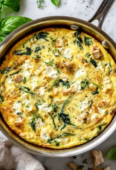 Quick Chicken and Spinach Frittata