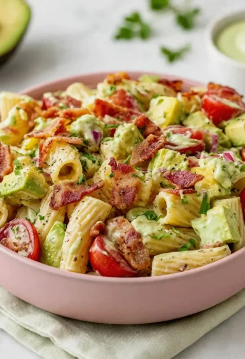 Ranch Bacon and Avocado Pasta Salad