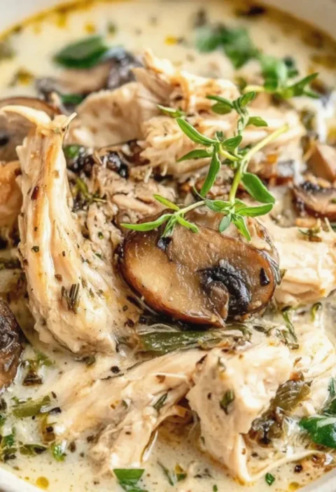 Rotisserie chicken and mushroom soup