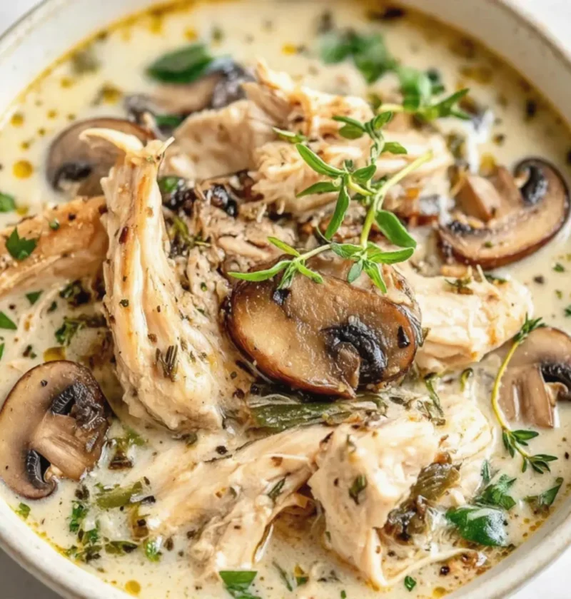 Rotisserie chicken and mushroom soup