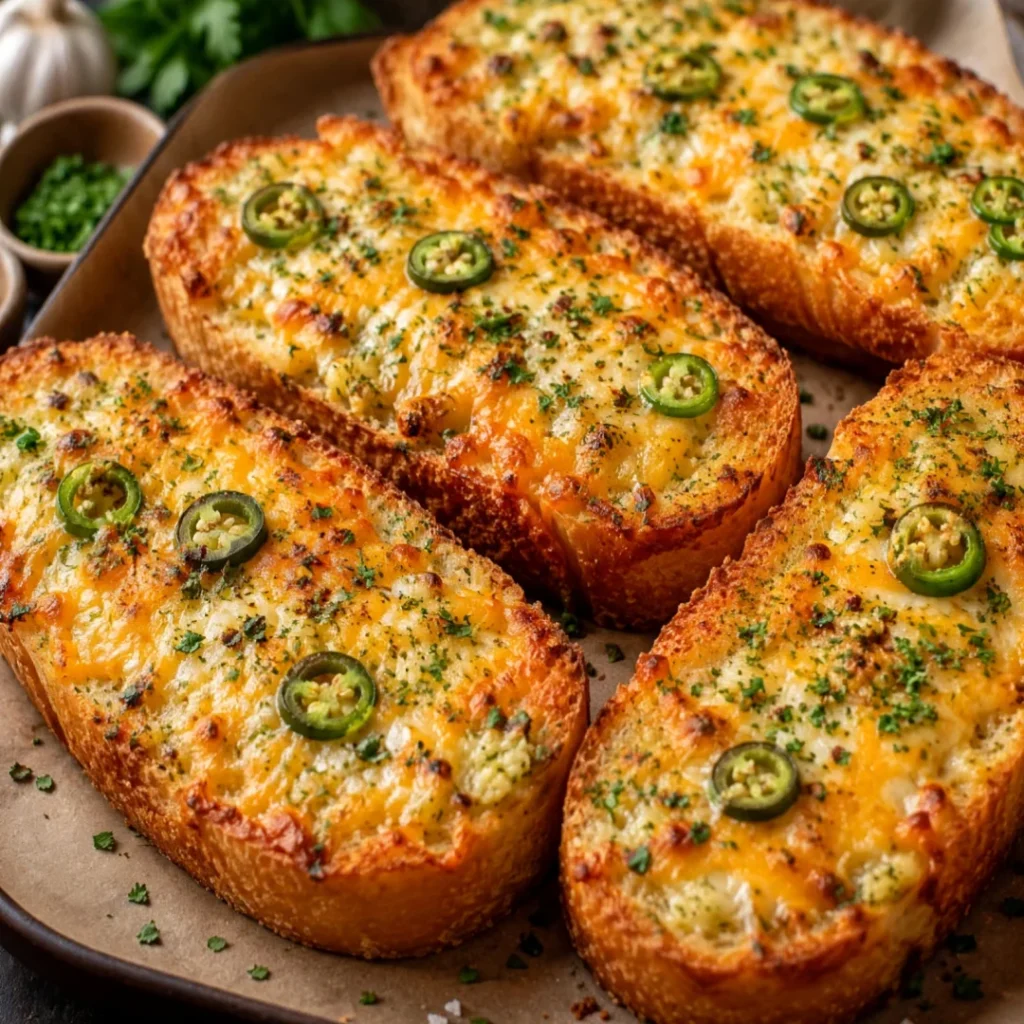 Spicy Jalapeño Cheddar Garlic Bread – Cheesy and Delicious