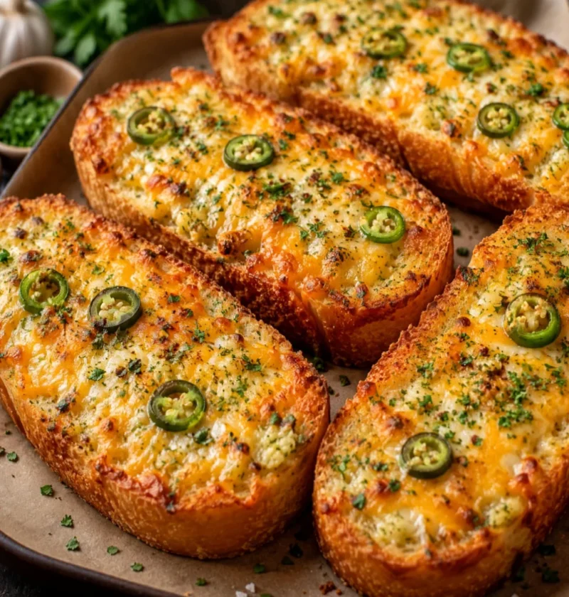 Spicy Jalapeño Cheddar Garlic Bread