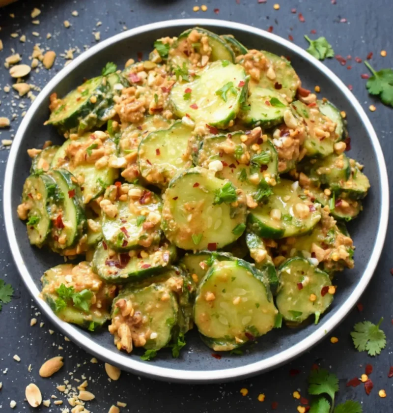 Spicy Peanut Sauce Cucumber Salad