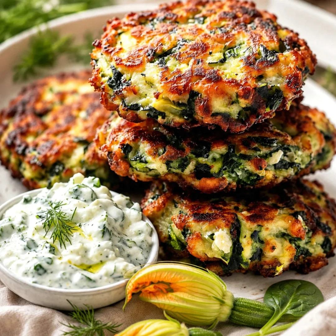 Zucchini Fritters with Garlic Tzatziki